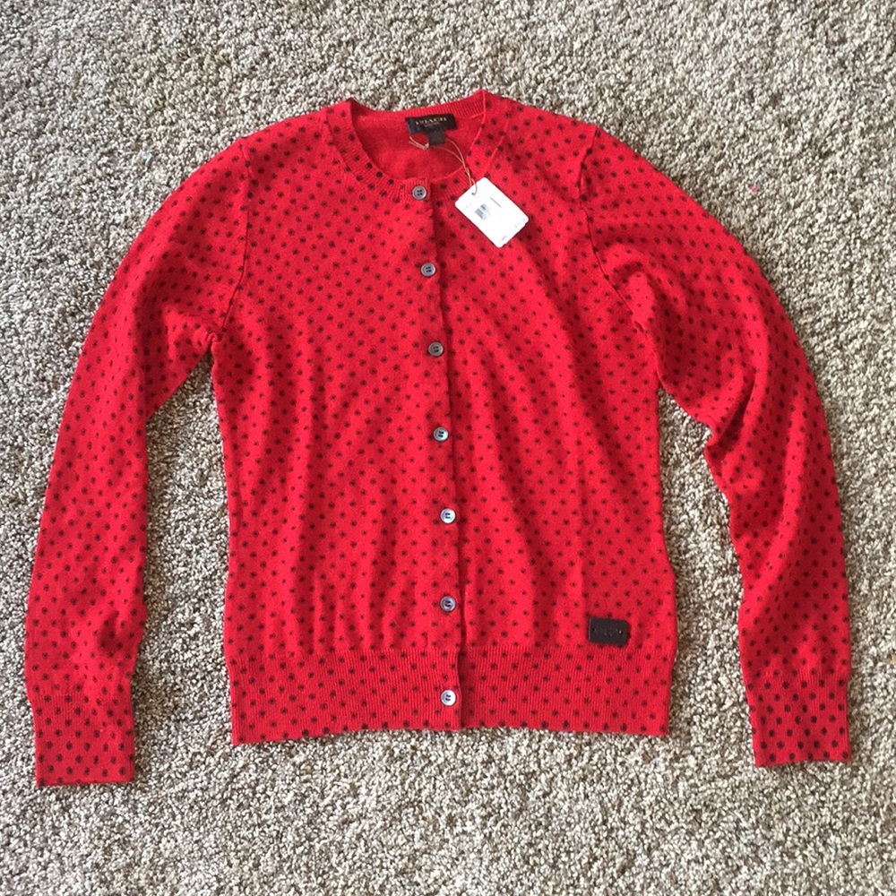 NEW! Red Coach Cardigan